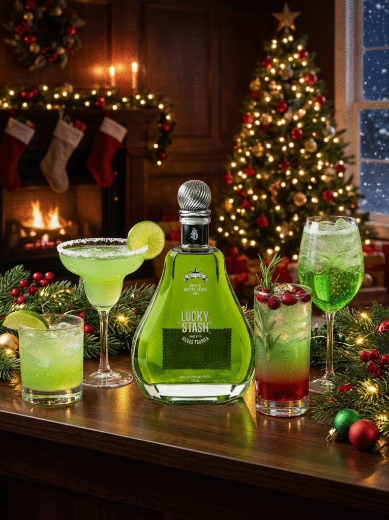 Green cocktails go perfect with Christmas season.